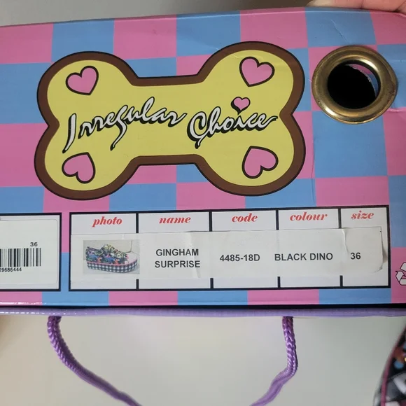 Irregular Choice Gingham Surprise Dino Sneakers, VGUC, Size 36 - Picture 12 of 12